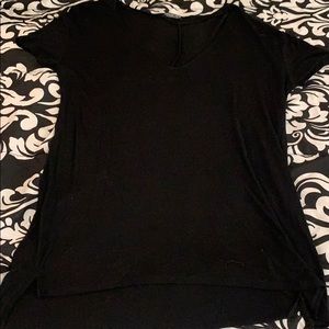 Black t shirt dress with long v neck